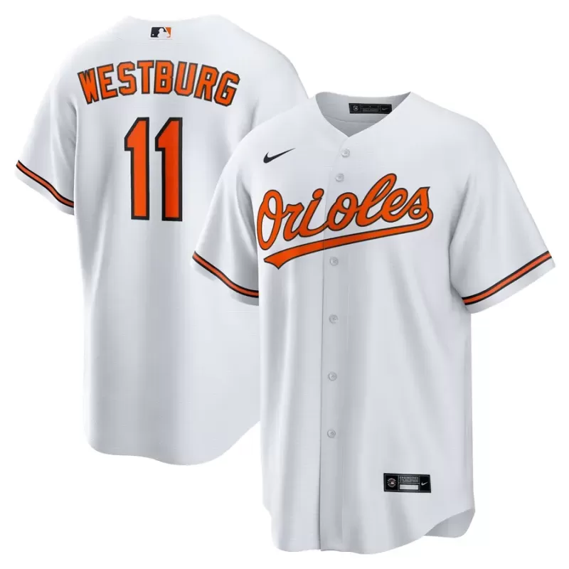 Men's Baltimore Orioles Jordan Westburg Nike White Home Replica Jersey Men's Baltimore Orioles Jordan Westburg Nike White Home Replica Jersey