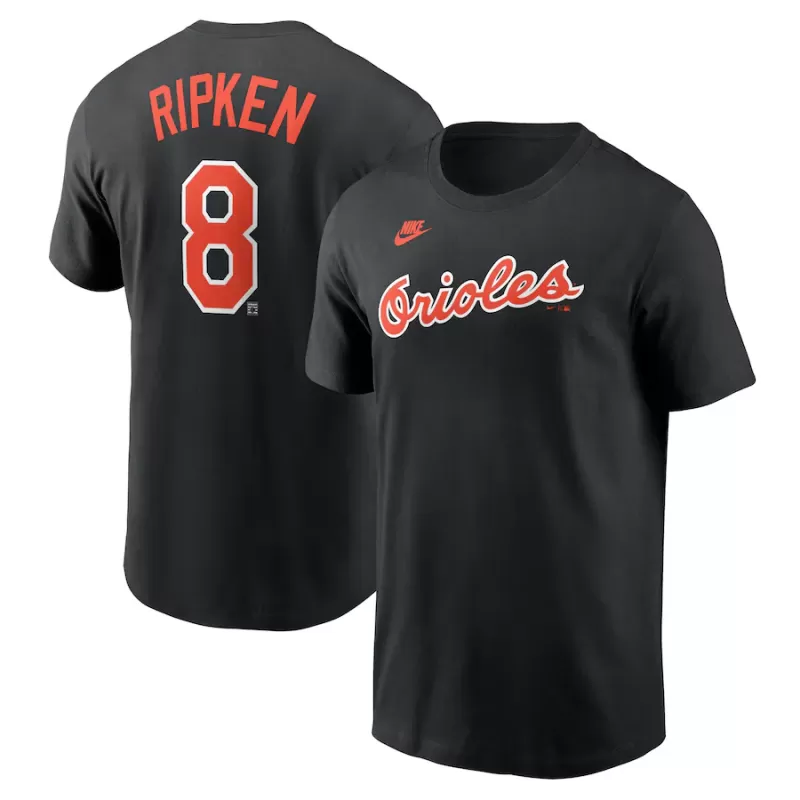 Men's Baltimore Orioles Nike Black Cooperstown Collection Fuse Name & Number T-Shirt Men's Baltimore Orioles Nike Black Cooperstown Collection Fuse Name & Number T-Shirt