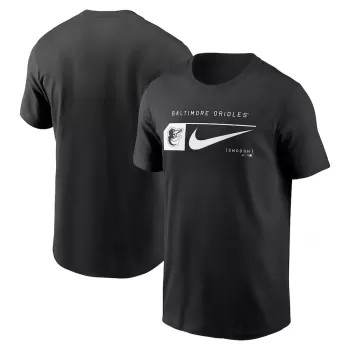 Men's Baltimore Orioles Nike Black Fashion Graphic Swoosh T-Shirt Men's Baltimore Orioles Nike Black Fashion Graphic Swoosh T-Shirt