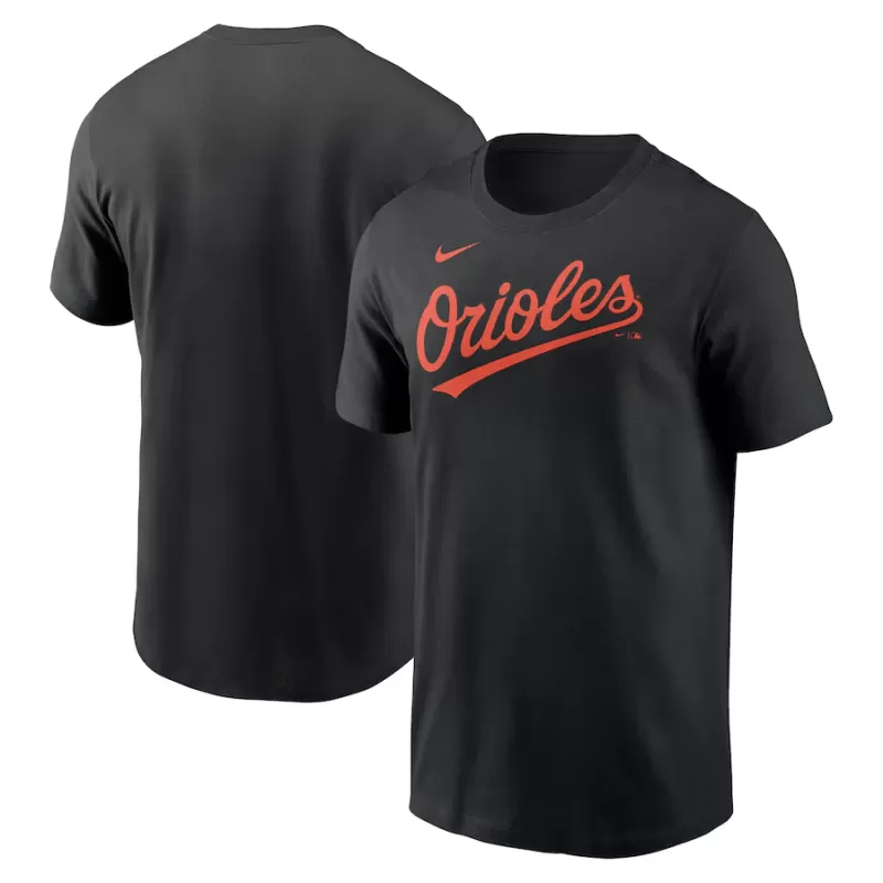 Men's Baltimore Orioles Nike Black Fuse Wordmark T-Shirt Men's Baltimore Orioles Nike Black Fuse Wordmark T-Shirt