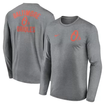 Men's Baltimore Orioles Nike Heather Charcoal 2-Hit Legend Performance Long Sleeve T-Shirt Men's Baltimore Orioles Nike Heather Charcoal 2-Hit Legend Performance Long Sleeve T-Shirt