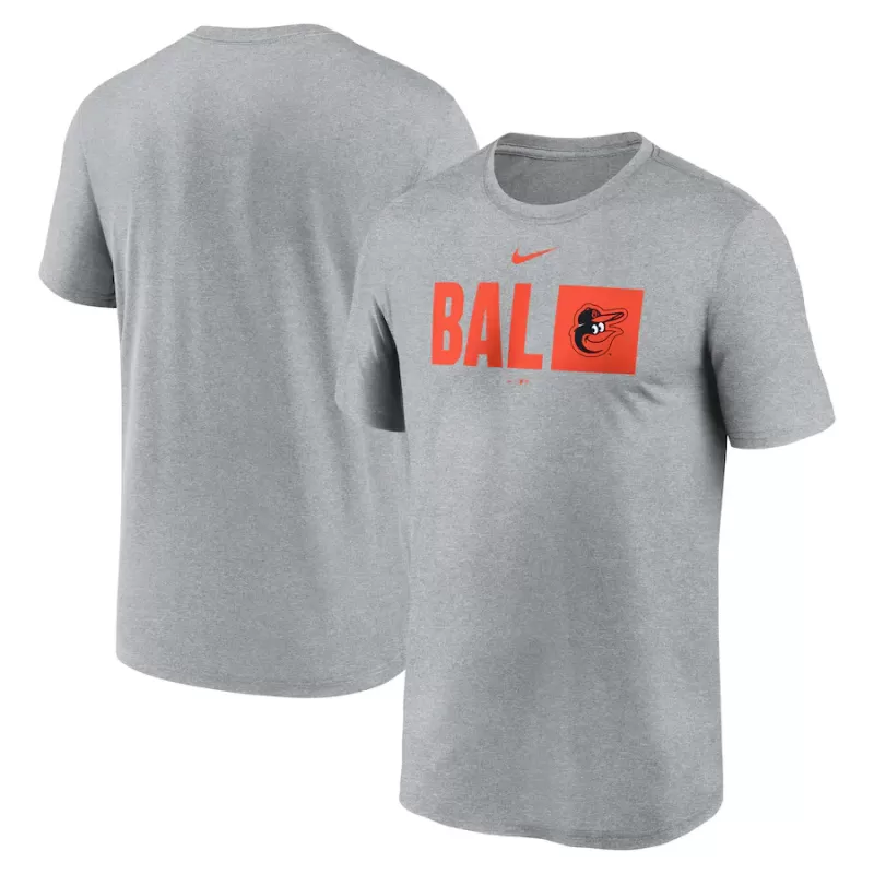 Men's Baltimore Orioles Nike Heather Gray Tricode Legend T-Shirt Men's Baltimore Orioles Nike Heather Gray Tricode Legend T-Shirt