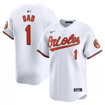 Men's Baltimore Orioles Nike White #1 Dad Home Limited Jersey Men's Baltimore Orioles Nike White #1 Dad Home Limited Jersey