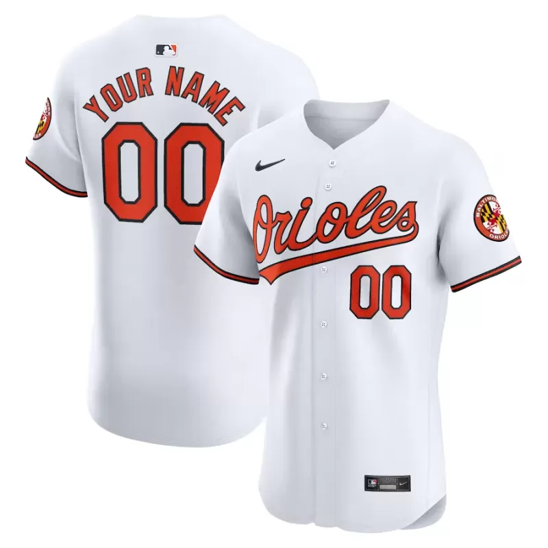 Men's Baltimore Orioles Nike White Home Elite Custom Jersey Men's Baltimore Orioles Nike White Home Elite Custom Jersey