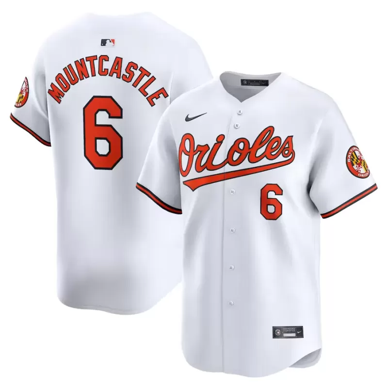 Men's Baltimore Orioles Ryan Mountcastle Nike White Home Limited Player Jersey Men's Baltimore Orioles Ryan Mountcastle Nike White Home Limited Player Jersey