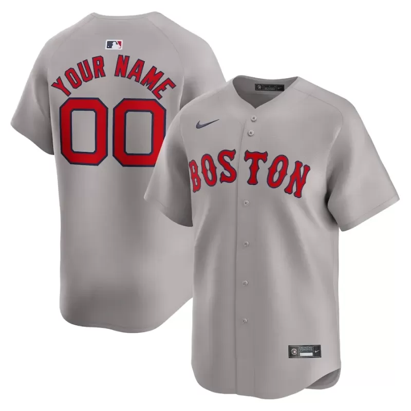Men's Boston Red Sox Nike Gray Away Limited Custom Jersey Men's Boston Red Sox Nike Gray Away Limited Custom Jersey