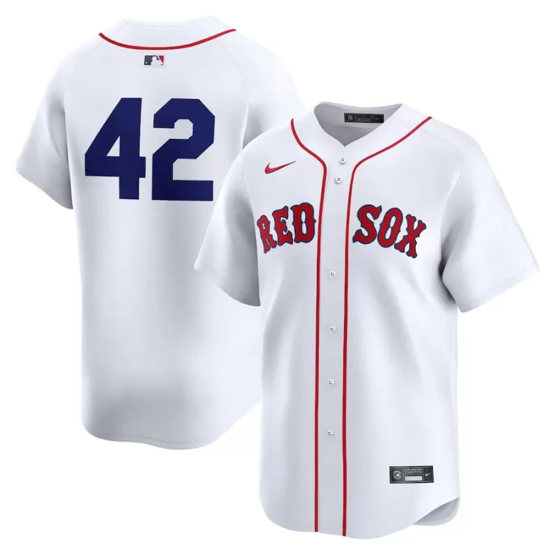 Men's Boston Red Sox Nike White 2024 Jackie Robinson Day Home Limited Jersey Men's Boston Red Sox Nike White 2024 Jackie Robinson Day Home Limited Jersey