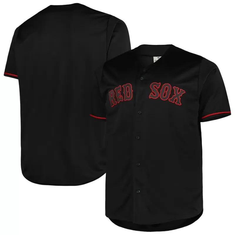 Men's Boston Red Sox Black Big & Tall Pop Fashion Jersey Men's Boston Red Sox Black Big & Tall Pop Fashion Jersey