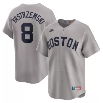 Men's Boston Red Sox Carl Yastrzemski Nike Gray Throwback Cooperstown Collection Limited Jersey Men's Boston Red Sox Carl Yastrzemski Nike Gray Throwback Cooperstown Collection Limited Jersey