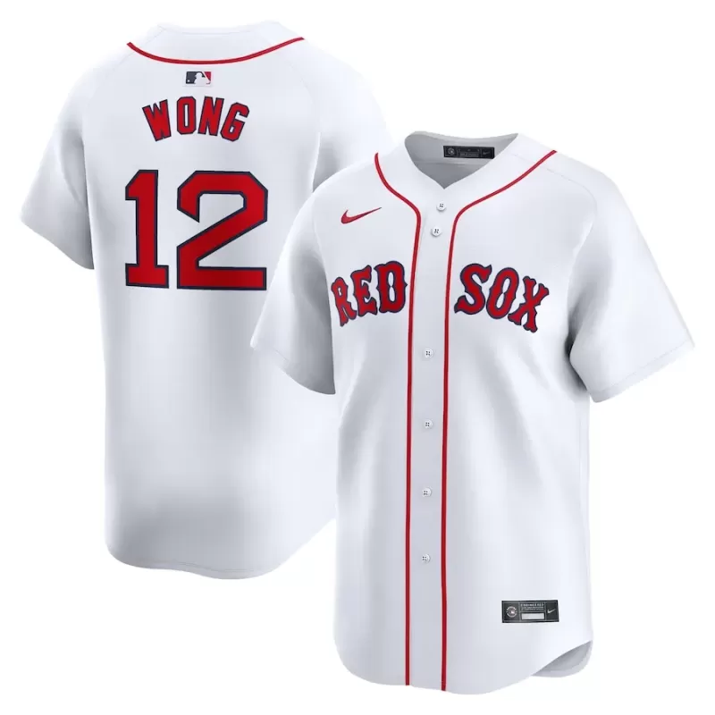 Men's Boston Red Sox Connor Wong Nike White Home Limited Player Jersey Men's Boston Red Sox Connor Wong Nike White Home Limited Player Jersey