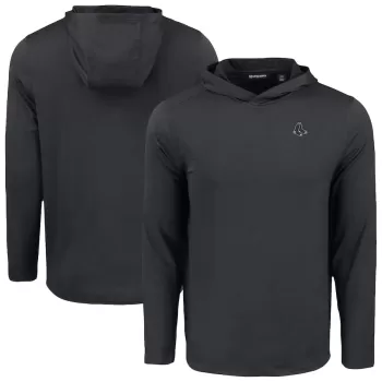 Men's Boston Red Sox Cutter & Buck Black Coastline Epic Comfort Eco Recycled Long Sleeve Hoodie T-Shirt