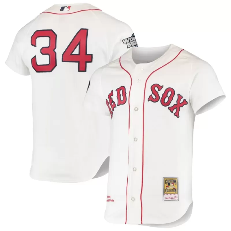 Men's Boston Red Sox David Ortiz Mitchell & Ness White 2004 Cooperstown Collection Home Authentic Jersey Men's Boston Red Sox David Ortiz Mitchell & Ness White 2004 Cooperstown Collection Home Authentic Jersey