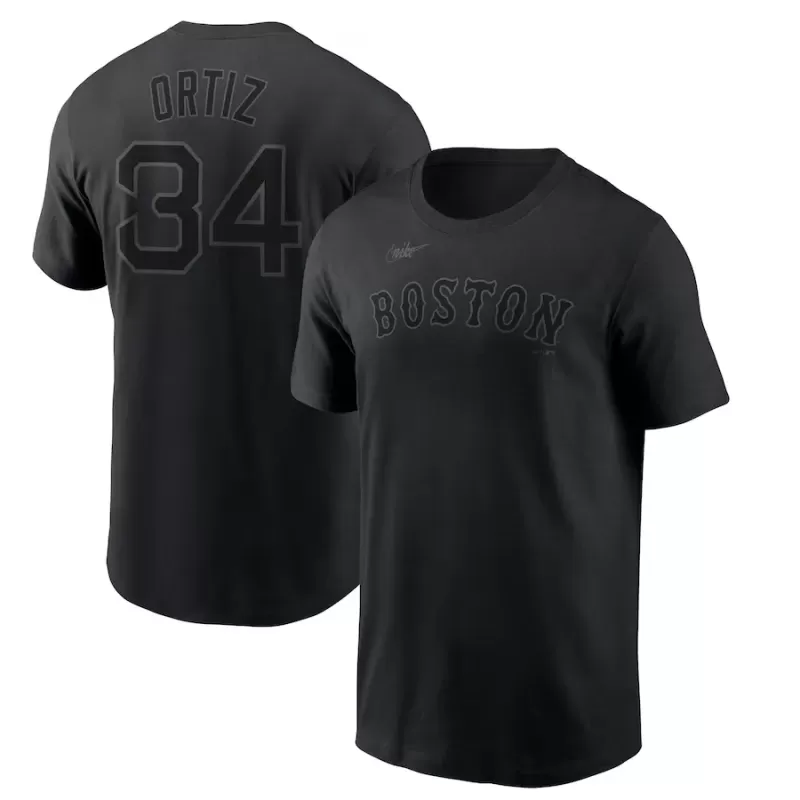 Men's Boston Red Sox David Ortiz Nike Black Name & Number T-Shirt Men's Boston Red Sox David Ortiz Nike Black Name & Number T-Shirt