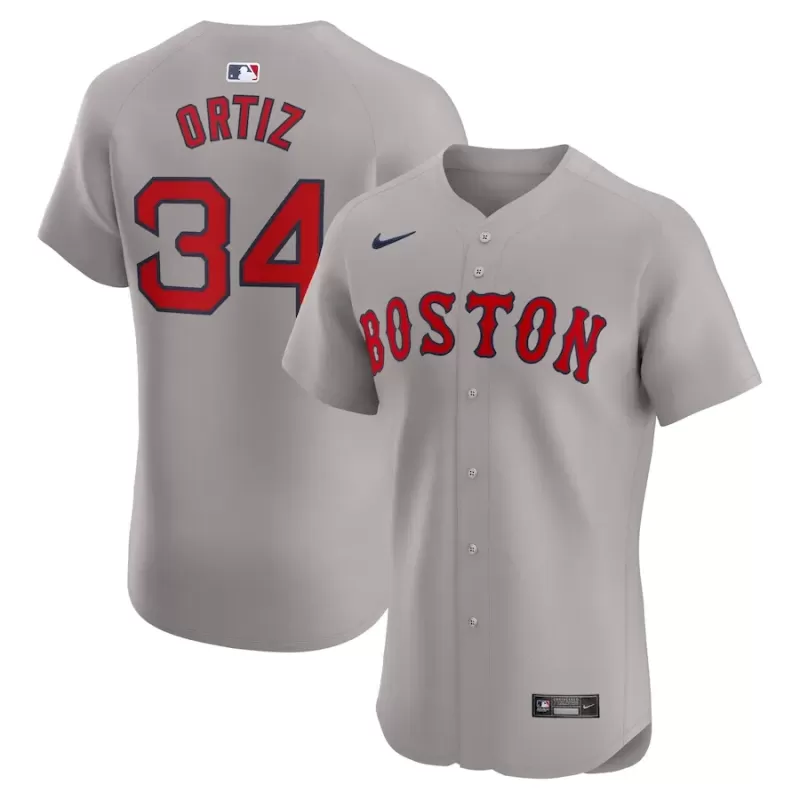 Men's Boston Red Sox David Ortiz Nike Gray Road Elite Player Jersey Men's Boston Red Sox David Ortiz Nike Gray Road Elite Player Jersey