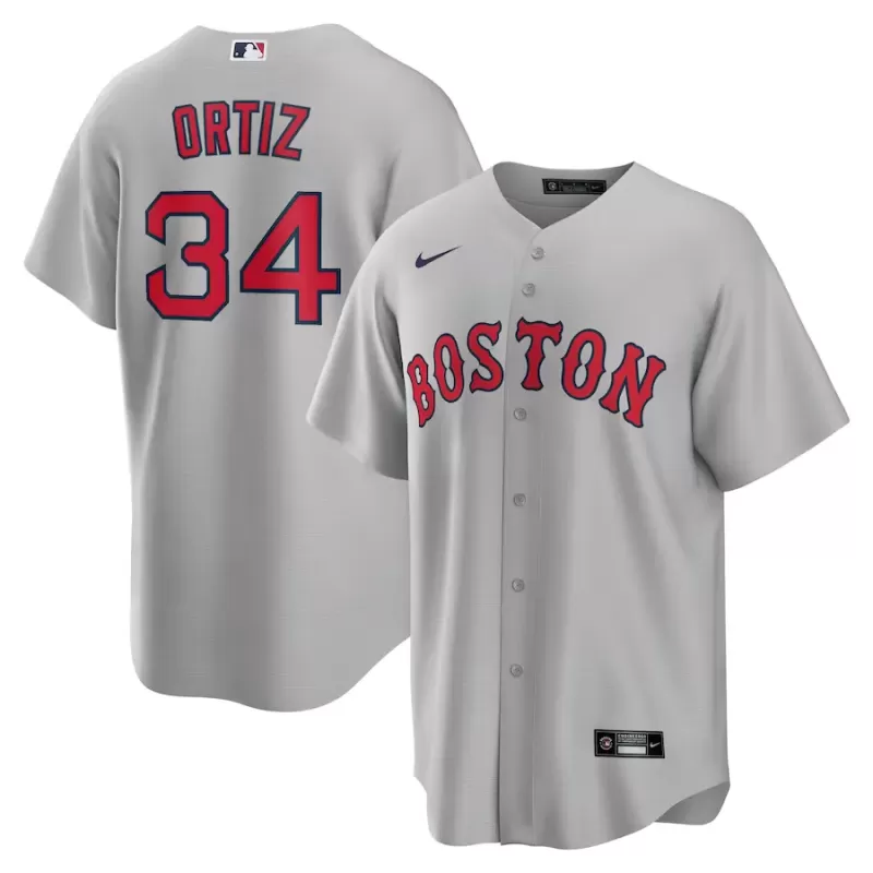 Men's Boston Red Sox David Ortiz Nike Gray Road Replica Player Jersey Men's Boston Red Sox David Ortiz Nike Gray Road Replica Player Jersey
