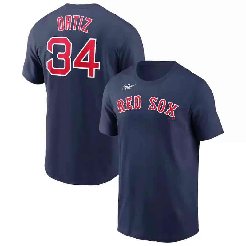 Men's Boston Red Sox David Ortiz Nike Navy Name & Number Logo T-Shirt Men's Boston Red Sox David Ortiz Nike Navy Name & Number Logo T-Shirt