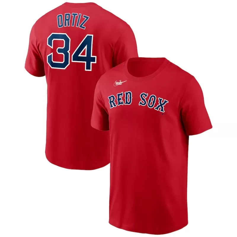 Men's Boston Red Sox David Ortiz Nike Red Name & Number T-Shirt