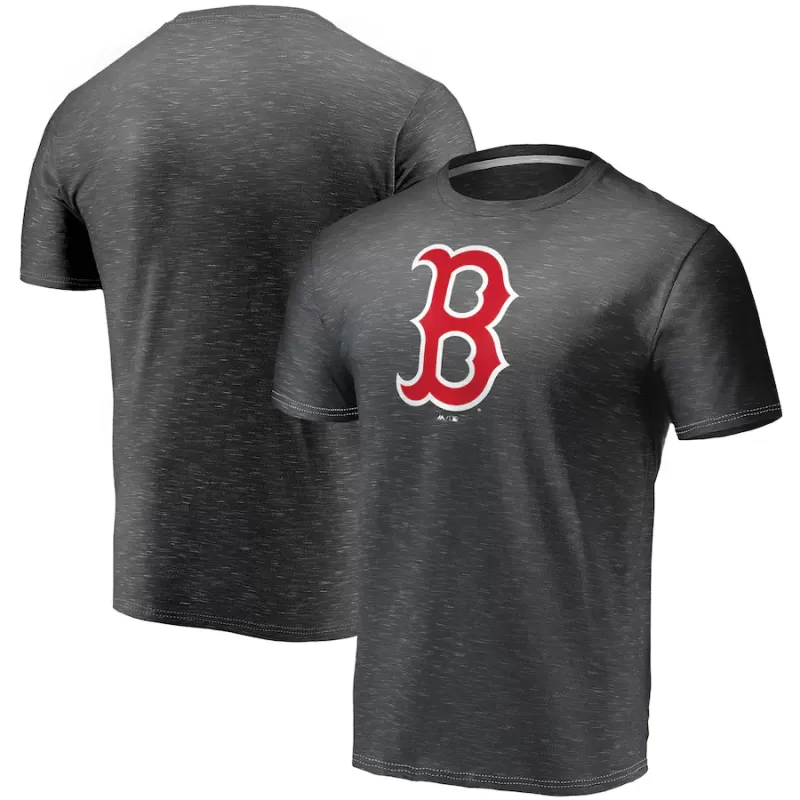 Men's Boston Red Sox Fanatics Charcoal Official Logo Space Dye T-Shirt Men's Boston Red Sox Fanatics Charcoal Official Logo Space Dye T-Shirt