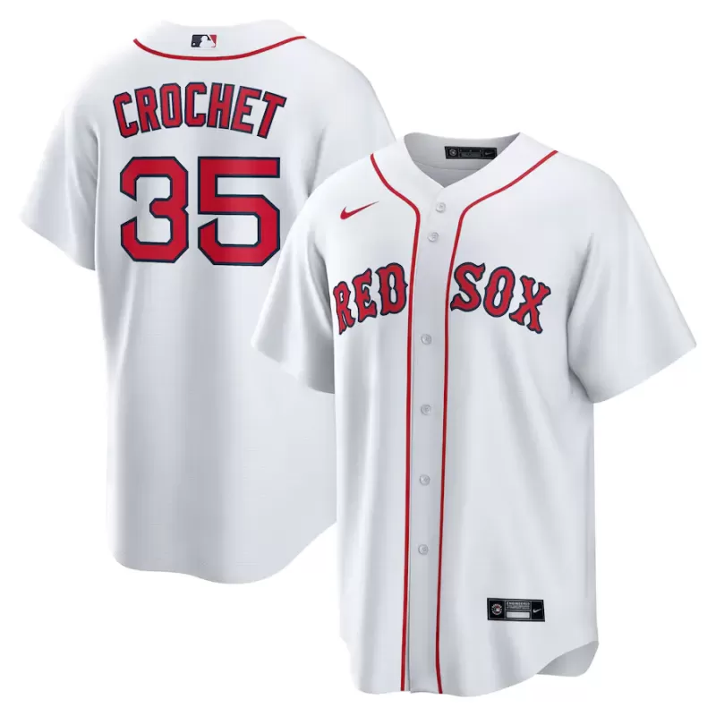 Men's Boston Red Sox Garrett Crochet Nike White Home Replica Jersey Men's Boston Red Sox Garrett Crochet Nike White Home Replica Jersey