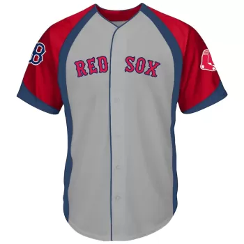 Men's Boston Red Sox Gray/Navy Big & Tall Colorblock Full-Button Jersey Men's Boston Red Sox Gray/Navy Big & Tall Colorblock Full-Button Jersey