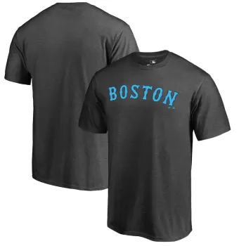 Men's Boston Red Sox Heathered Charcoal Blue Wordmark T-Shirt Men's Boston Red Sox Heathered Charcoal Blue Wordmark T-Shirt