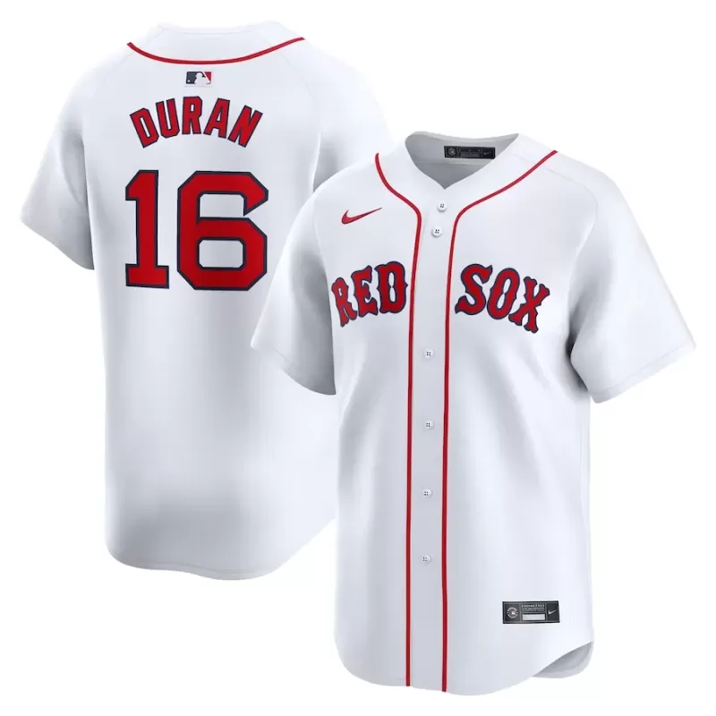 Men's Boston Red Sox Jarren Duran Nike White Home Limited Player Jersey Men's Boston Red Sox Jarren Duran Nike White Home Limited Player Jersey