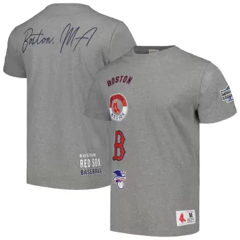 Men's Boston Red Sox Mitchell & Ness Heather Gray Cooperstown Collection City Collection T-Shirt Men's Boston Red Sox Mitchell & Ness Heather Gray Cooperstown Collection City Collection T-Shirt