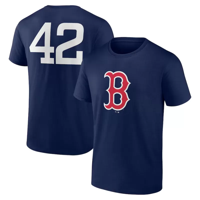 Men's Boston Red Sox Navy Jackie Robinson Day Name & Number T-Shirt Men's Boston Red Sox Navy Jackie Robinson Day Name & Number T-Shirt