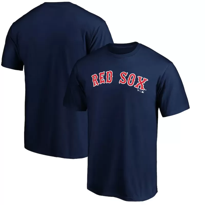 Men's Boston Red Sox Navy Official Wordmark Team T-Shirt Men's Boston Red Sox Navy Official Wordmark Team T-Shirt