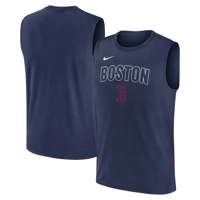 Men's Boston Red Sox Nike Navy Knockout Performance Muscle Tank Top Men's Boston Red Sox Nike Navy Knockout Performance Muscle Tank Top