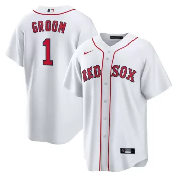 Men's Boston Red Sox Nike White #1 Groom Home Replica Jersey