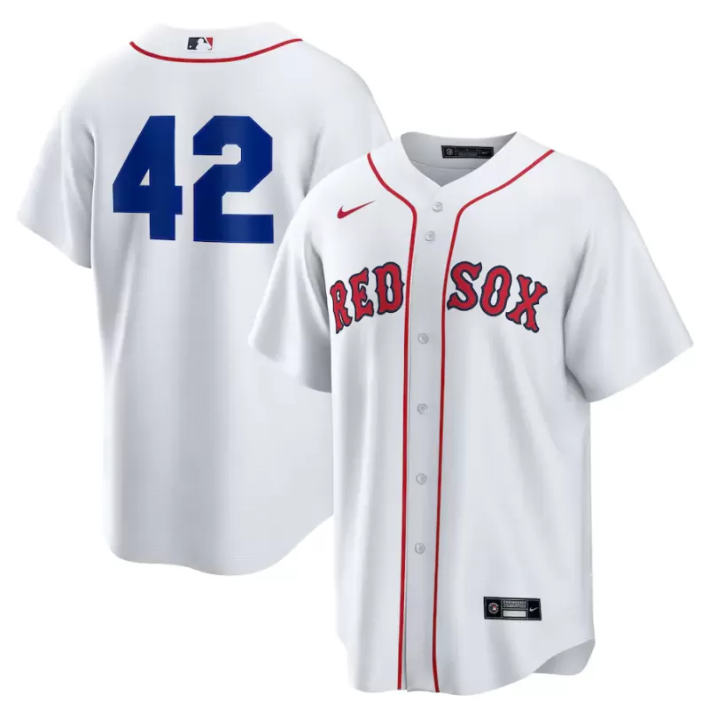 Men's Boston Red Sox Nike White Home 2025 Jackie Robinson Day Replica Jersey Men's Boston Red Sox Nike White Home 2025 Jackie Robinson Day Replica Jersey