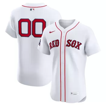Men's Boston Red Sox Nike White Home Elite Sponsor Patch Custom Jersey Men's Boston Red Sox Nike White Home Elite Sponsor Patch Custom Jersey
