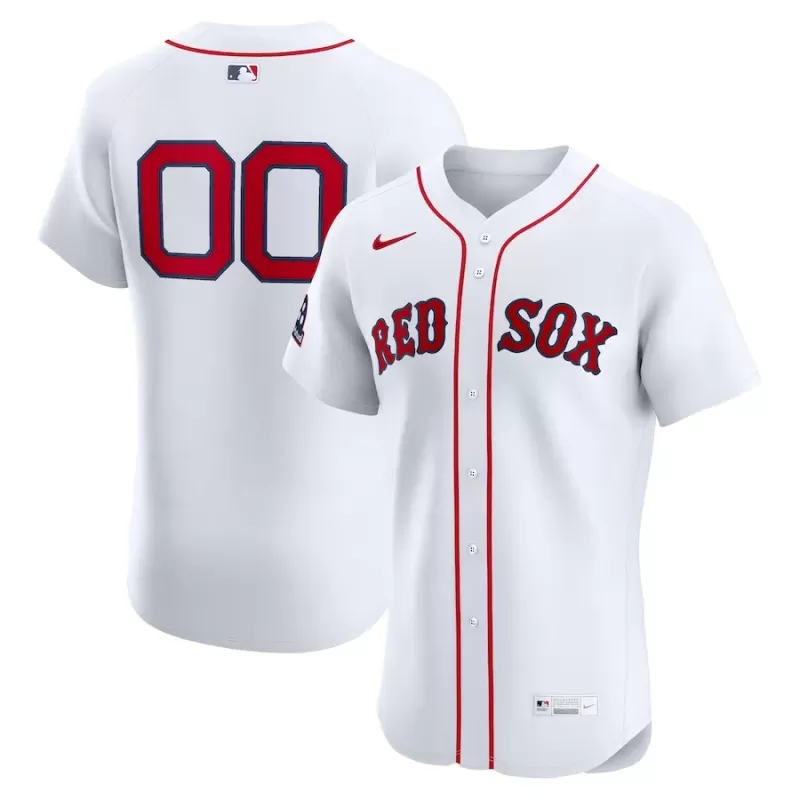 Men's Boston Red Sox Nike White Home Elite Sponsor Patch Custom Jersey Men's Boston Red Sox Nike White Home Elite Sponsor Patch Custom Jersey