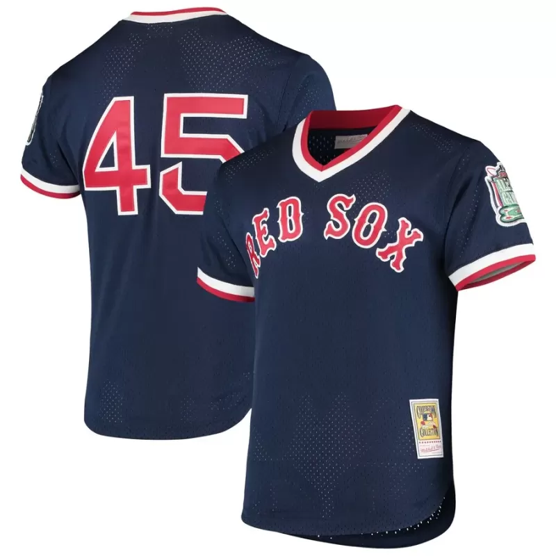 Men's Boston Red Sox Pedro Martinez Mitchell & Ness Navy 1999 Cooperstown Collection Mesh Batting Practice Jersey Men's Boston Red Sox Pedro Martinez Mitchell & Ness Navy 1999 Cooperstown Collection Mesh Batting Practice Jersey