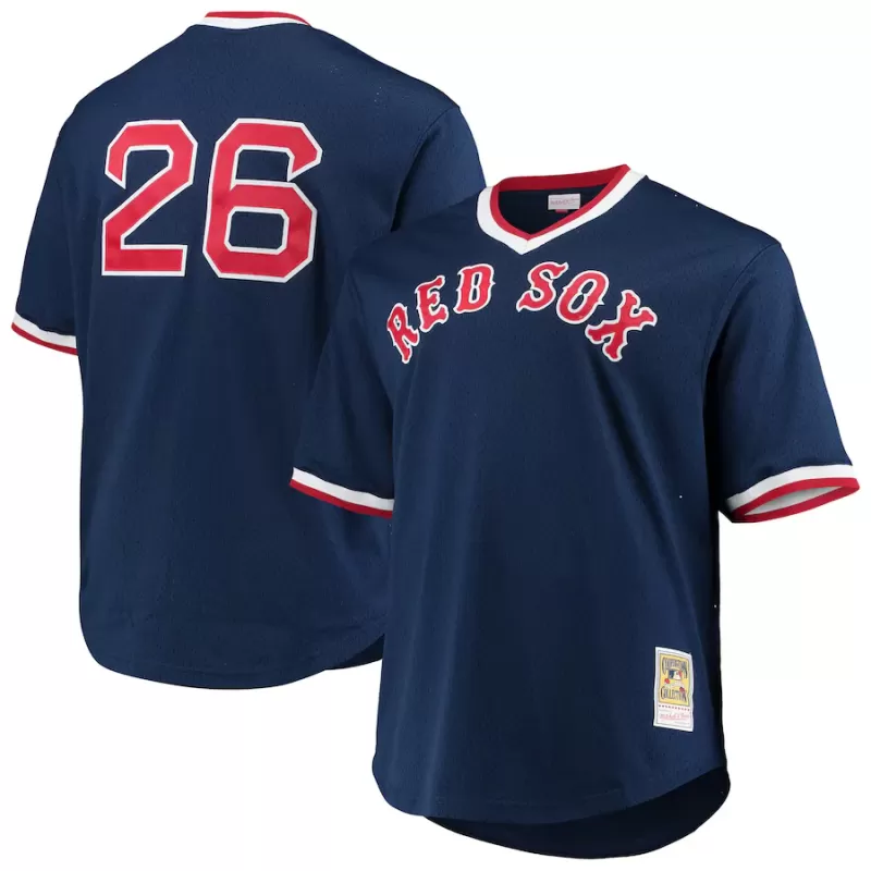 Men's Boston Red Sox Wade Boggs Mitchell & Ness Navy Big & Tall Cooperstown Collection Mesh Batting Practice Jersey Men's Boston Red Sox Wade Boggs Mitchell & Ness Navy Big & Tall Cooperstown Collection Mesh Batting Practice Jersey