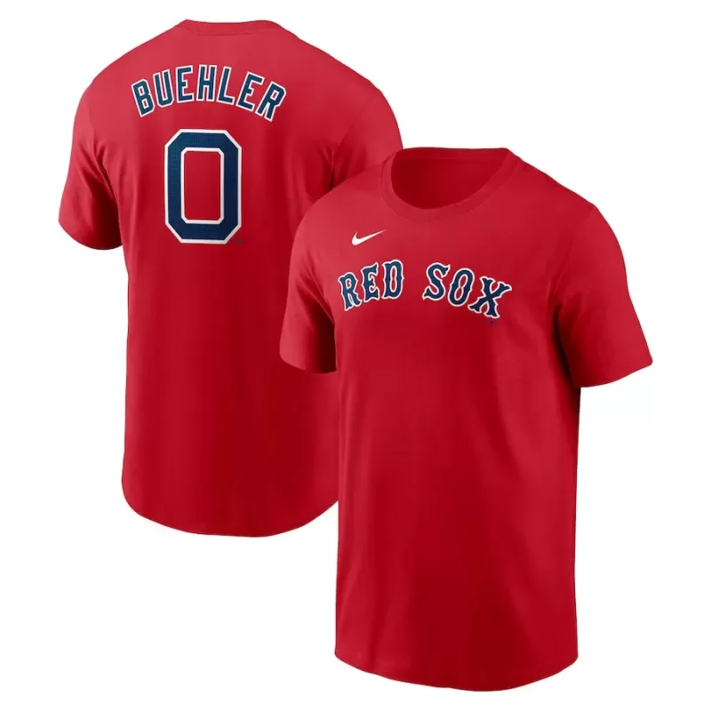 Men's Boston Red Sox Walker Buehler Nike Red Fuse Name & Number T-Shirt Men's Boston Red Sox Walker Buehler Nike Red Fuse Name & Number T-Shirt