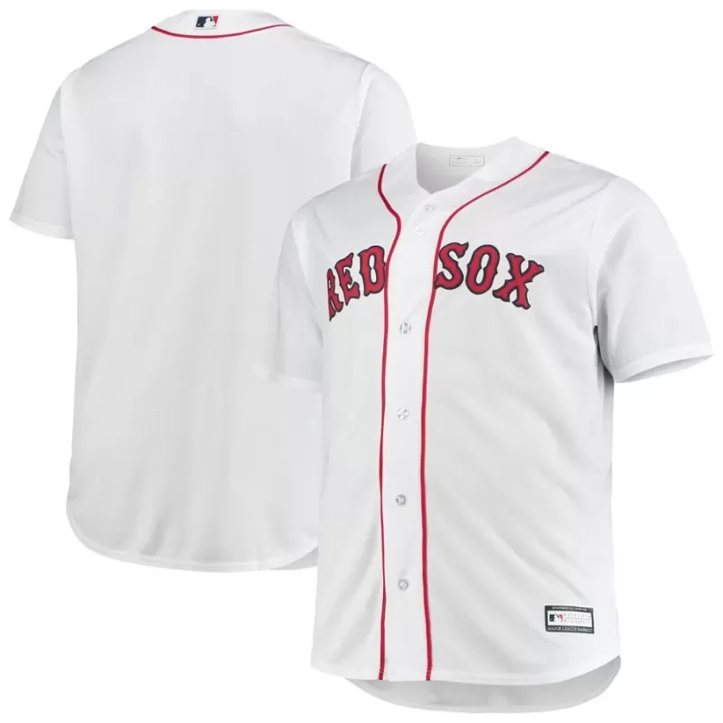 Men's Boston Red Sox White Big & Tall Home Replica Team Jersey Men's Boston Red Sox White Big & Tall Home Replica Team Jersey