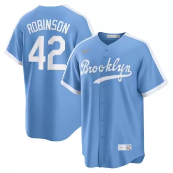 Men's Brooklyn Dodgers Jackie Robinson Nike Light Blue Alternate Cooperstown Collection Player Jersey Men's Brooklyn Dodgers Jackie Robinson Nike Light Blue Alternate Cooperstown Collection Player Jersey