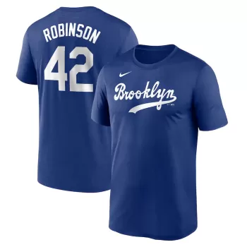 Men's Brooklyn Dodgers Jackie Robinson Nike Royal Legend Name and Number Home T-Shirt