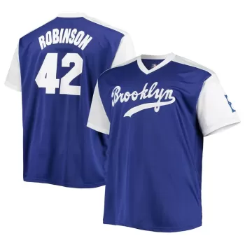 Men's Brooklyn Dodgers Jackie Robinson Royal/White Cooperstown Collection Replica Player Jersey Men's Brooklyn Dodgers Jackie Robinson Royal/White Cooperstown Collection Replica Player Jersey