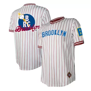 Men's Brooklyn Royal Giants Stitches White V-Neck Jersey Men's Brooklyn Royal Giants Stitches White V-Neck Jersey