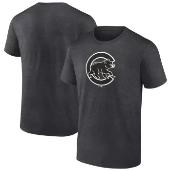 Men's Chicago Cubs Charcoal Monochrome T-Shirt Men's Chicago Cubs Charcoal Monochrome T-Shirt