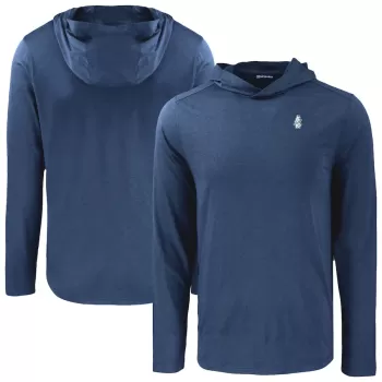 Men's Chicago Cubs Cutter & Buck Navy Coastline Epic Comfort Recycled Eco Hoodie Long Sleeve T-Shirt Men's Chicago Cubs Cutter & Buck Navy Coastline Epic Comfort Recycled Eco Hoodie Long Sleeve T-Shirt