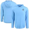 Men's Chicago Cubs Cutter & Buck Powder Blue Coastline Epic Comfort Recycled Eco Hoodie Long Sleeve T-Shirt