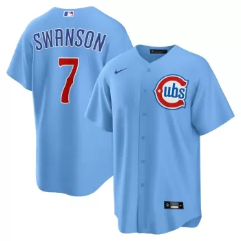 Men's Chicago Cubs Dansby Swanson Nike Blue 2nd Alternate Replica Player Jersey Men's Chicago Cubs Dansby Swanson Nike Blue 2nd Alternate Replica Player Jersey
