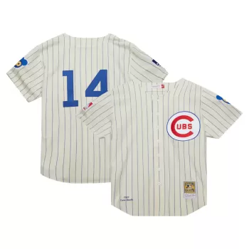 Men's Chicago Cubs Ernie Banks Mitchell & Ness Cream Cooperstown Collection 1969 Authentic Jersey Men's Chicago Cubs Ernie Banks Mitchell & Ness Cream Cooperstown Collection 1969 Authentic Jersey