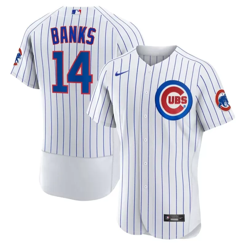 Men's Chicago Cubs Ernie Banks Nike White Home Authentic Retired Player Jersey Men's Chicago Cubs Ernie Banks Nike White Home Authentic Retired Player Jersey