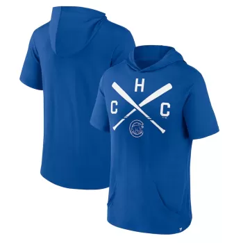 Men's Chicago Cubs Fanatics Royal Iconic Rebel Short Sleeve Hooded Top