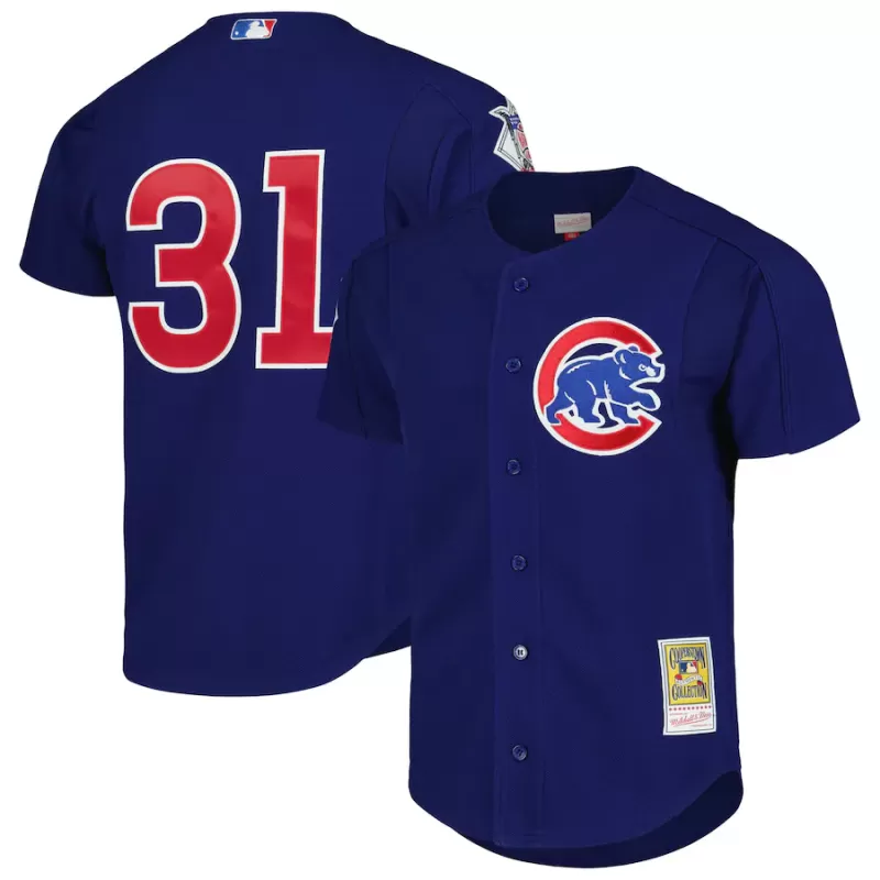 Men's Chicago Cubs Greg Maddux Mitchell & Ness Royal Cooperstown Collection 2005 Batting Practice Jersey Men's Chicago Cubs Greg Maddux Mitchell & Ness Royal Cooperstown Collection 2005 Batting Practice Jersey